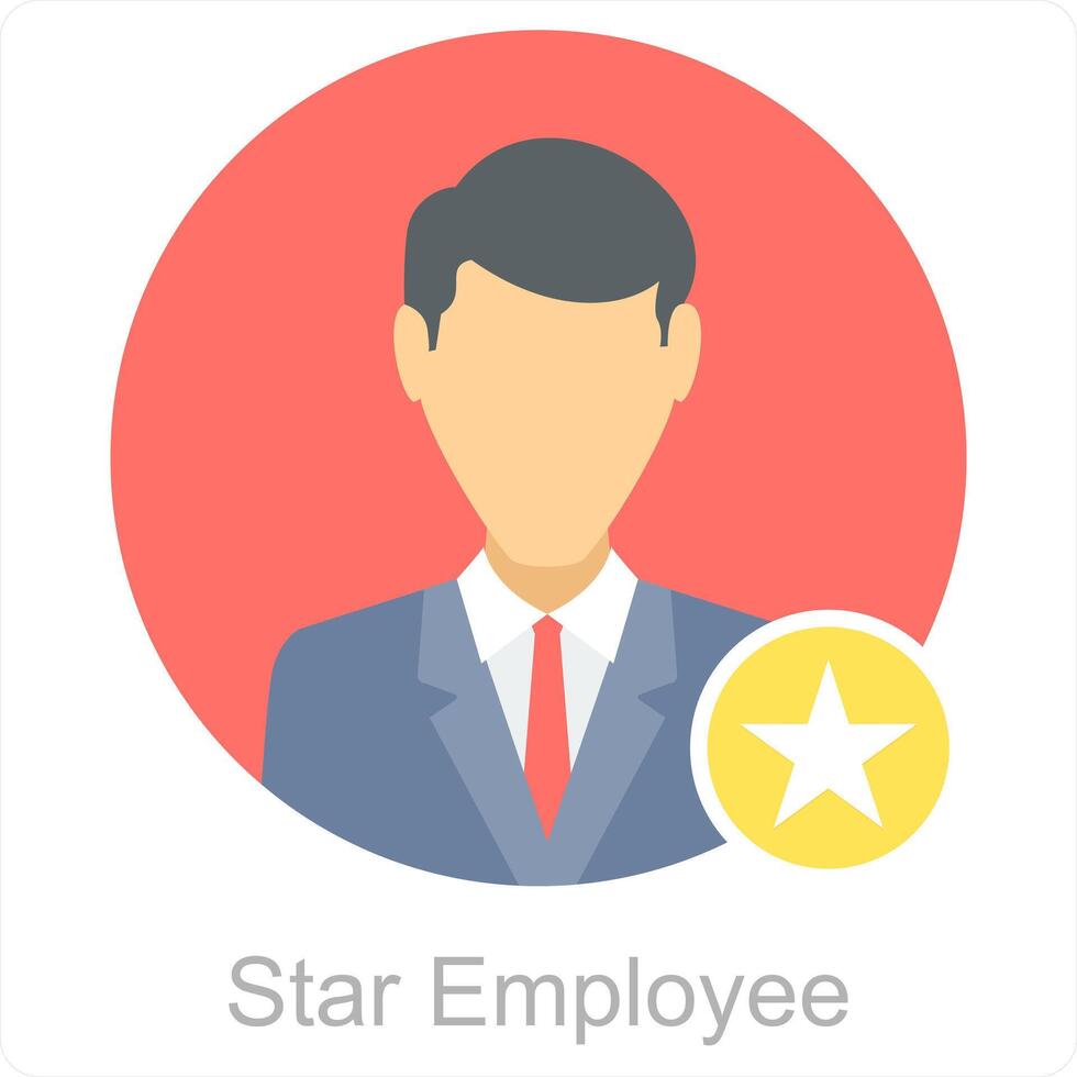 Star Employee and best employee icon concept vector