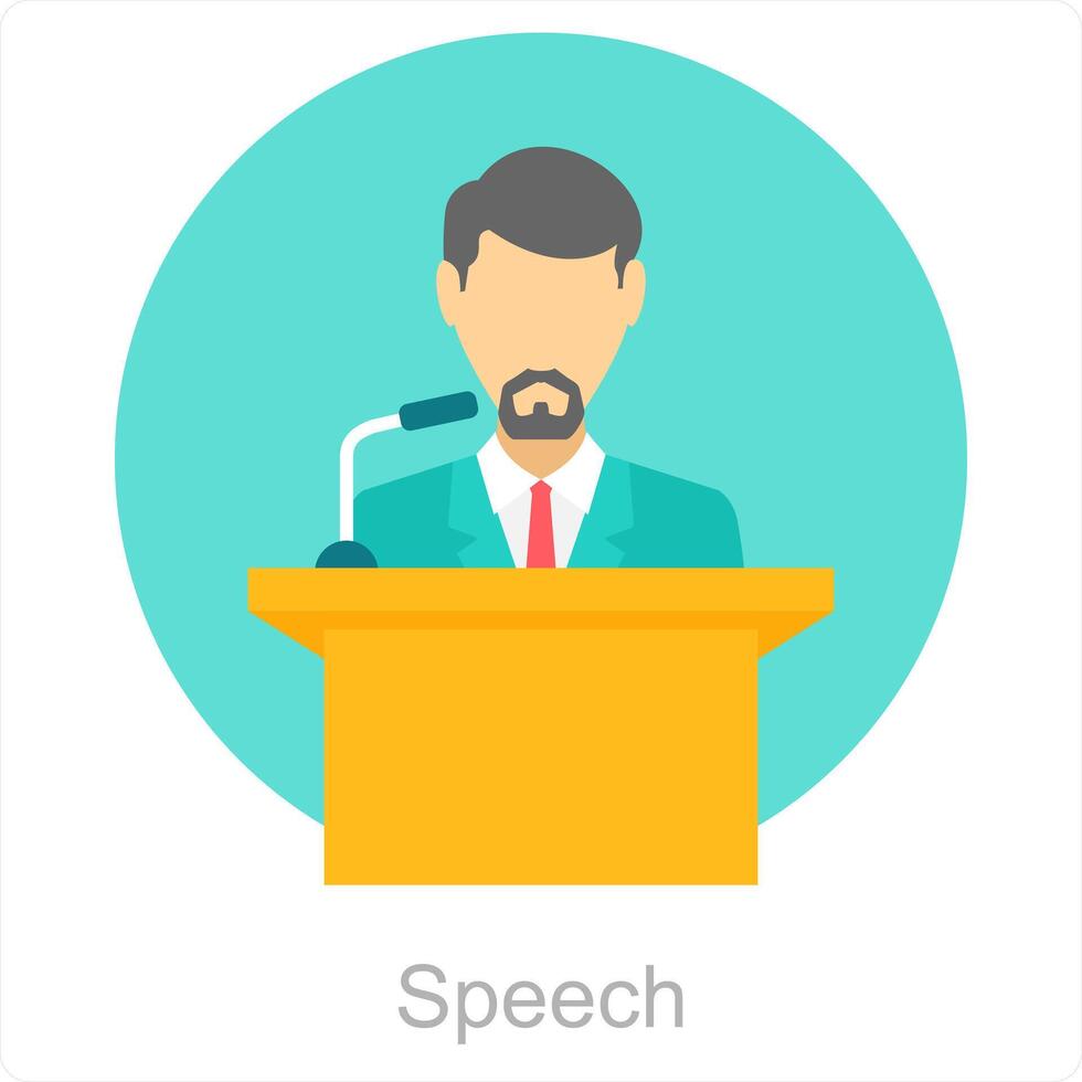 Speech and businessman speech icon concept vector