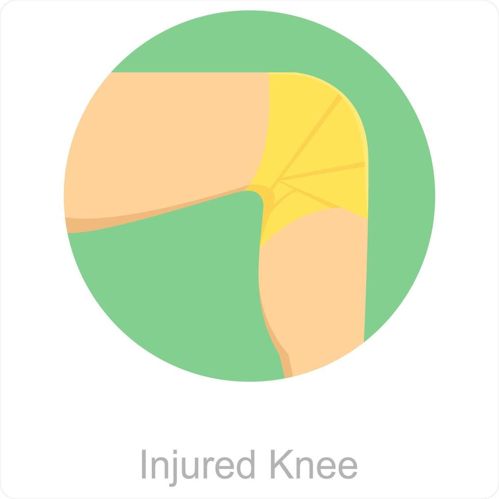 Injured Knee and injured icon concept vector