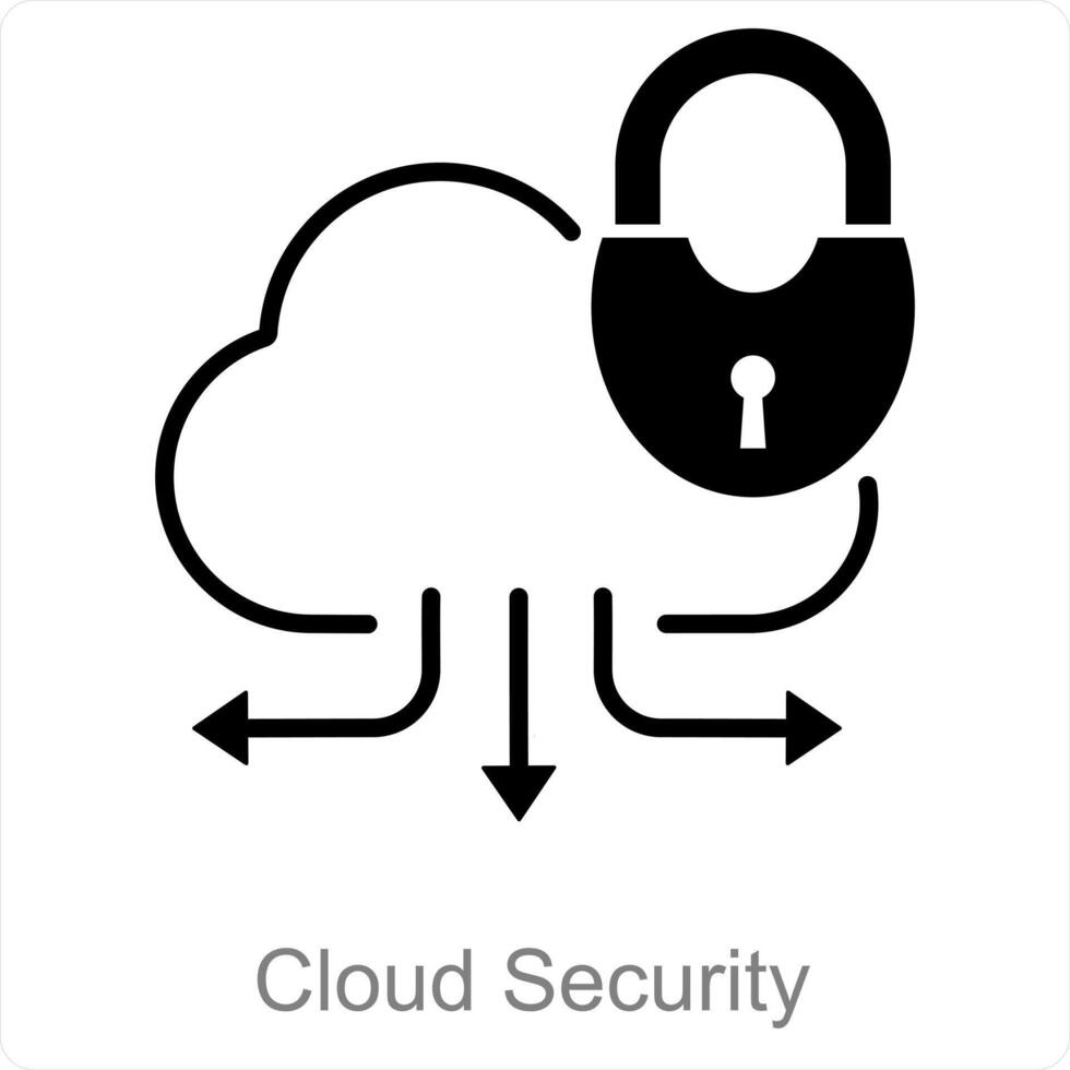 Cloud Security and lock icon concept vector