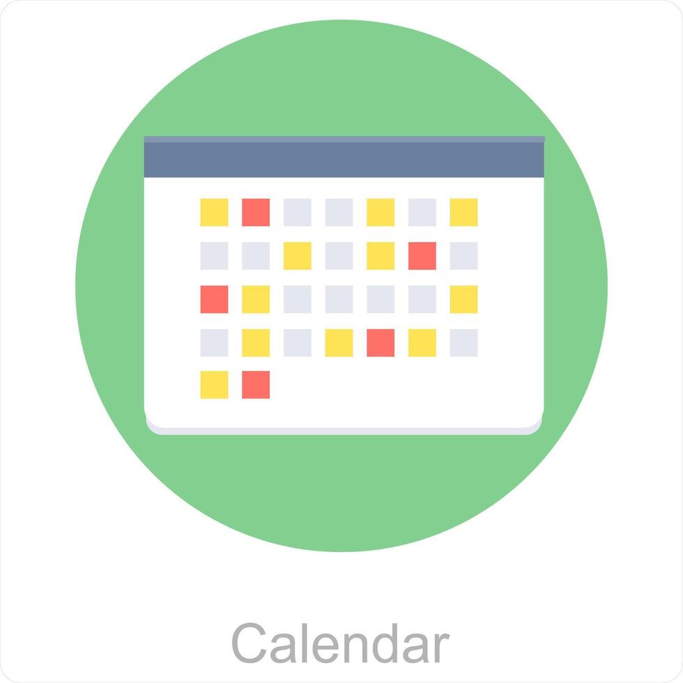 Calendar and date icon concept vector