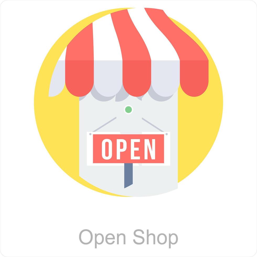 Open Shop and store icon concept vector