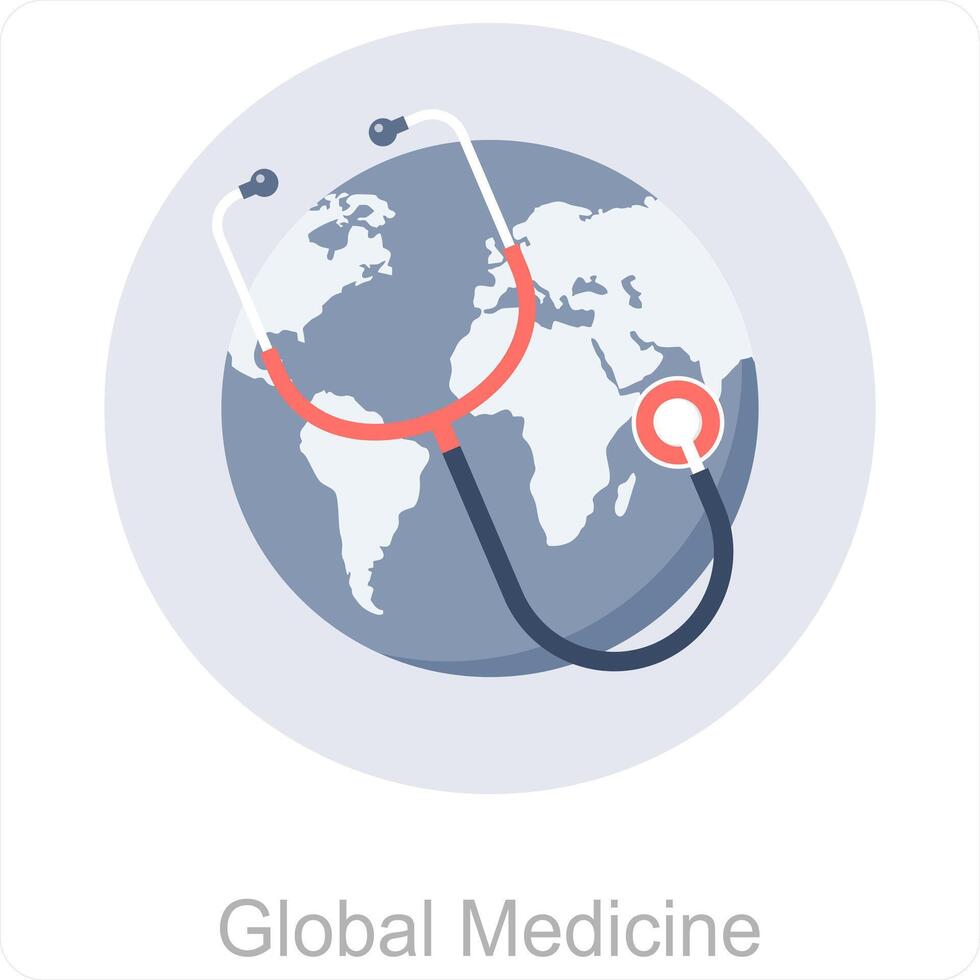 Global Medicine and global icon concept vector