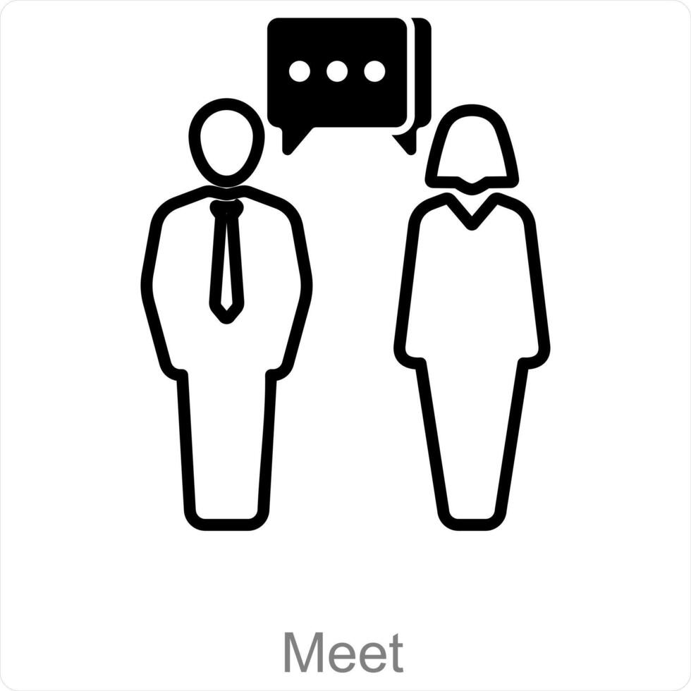 Meet and people icon concept vector