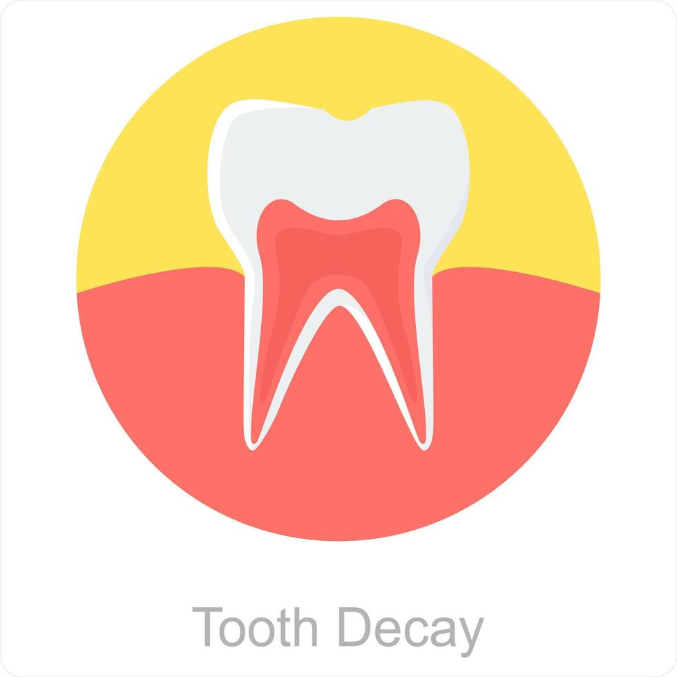 Tooth Decay and tooth icon concept vector