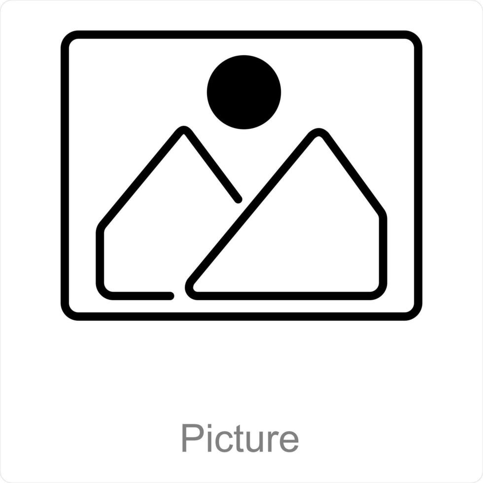 Picture and camera icon concept vector