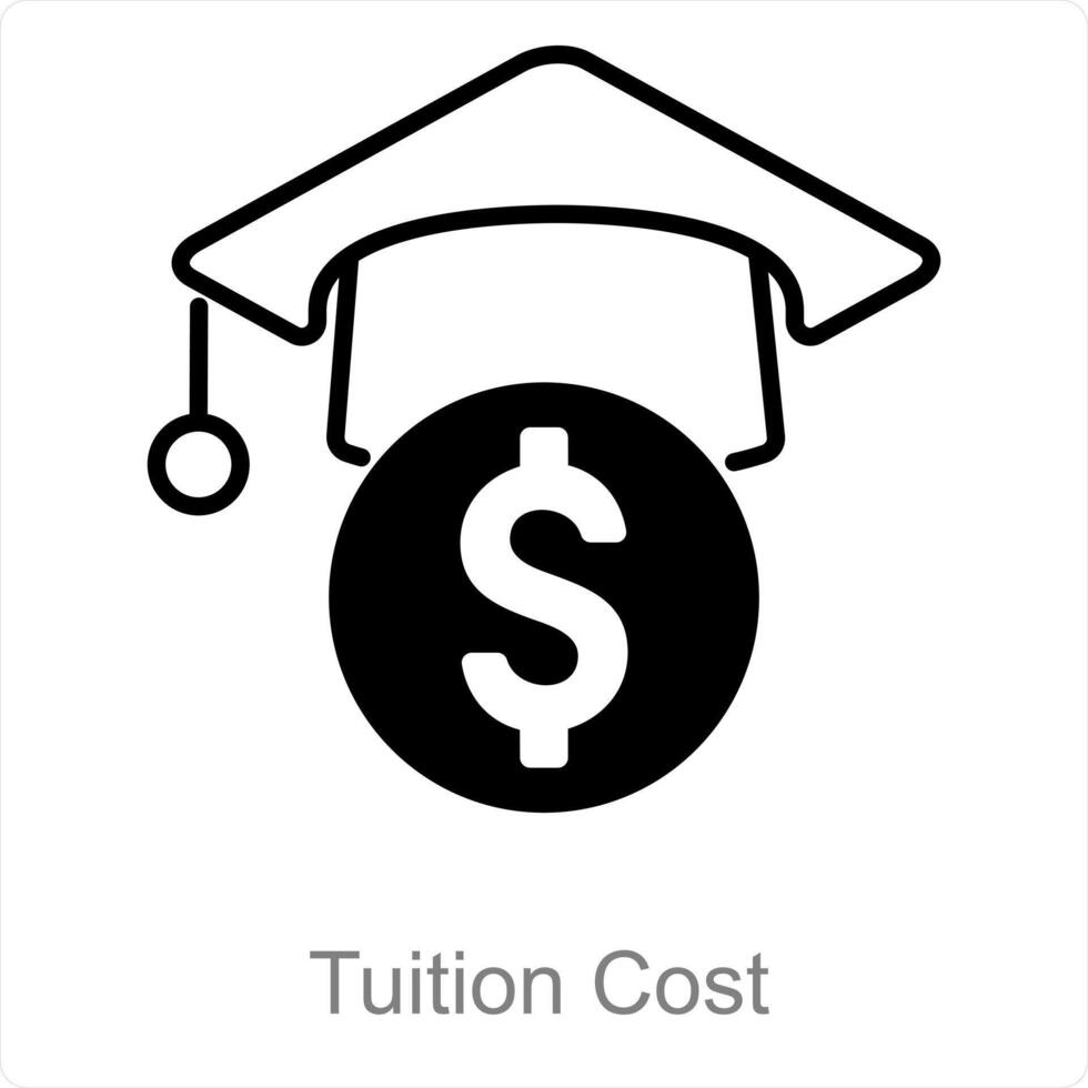 Tuition Cost and tuition icon concept vector
