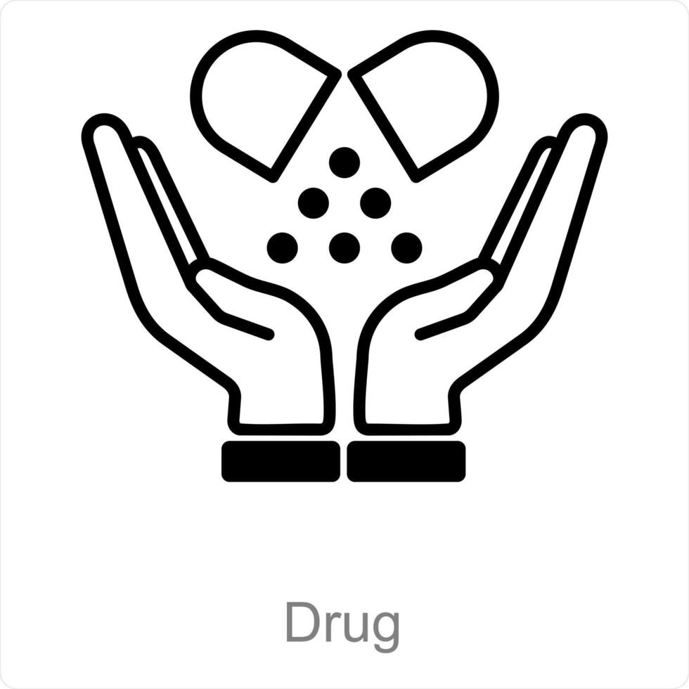 Drug and pill icon concept vector