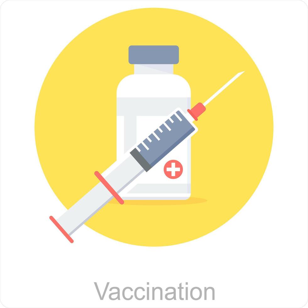 Vaccination and vaccine icon concept vector