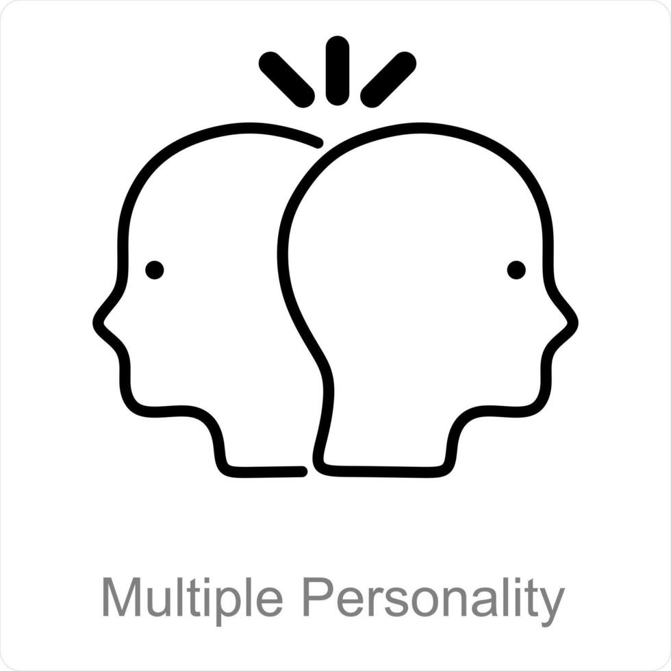 Multiple Personality  and diverse icon concept vector