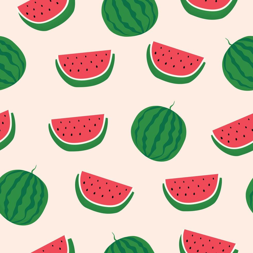 adorable sandía Fruta mano dibujado sin costura modelo vector ilustración para Decorar invitación saludo cumpleaños fiesta celebracion Boda tarjeta póster bandera textil fondo de pantalla papel envolver antecedentes