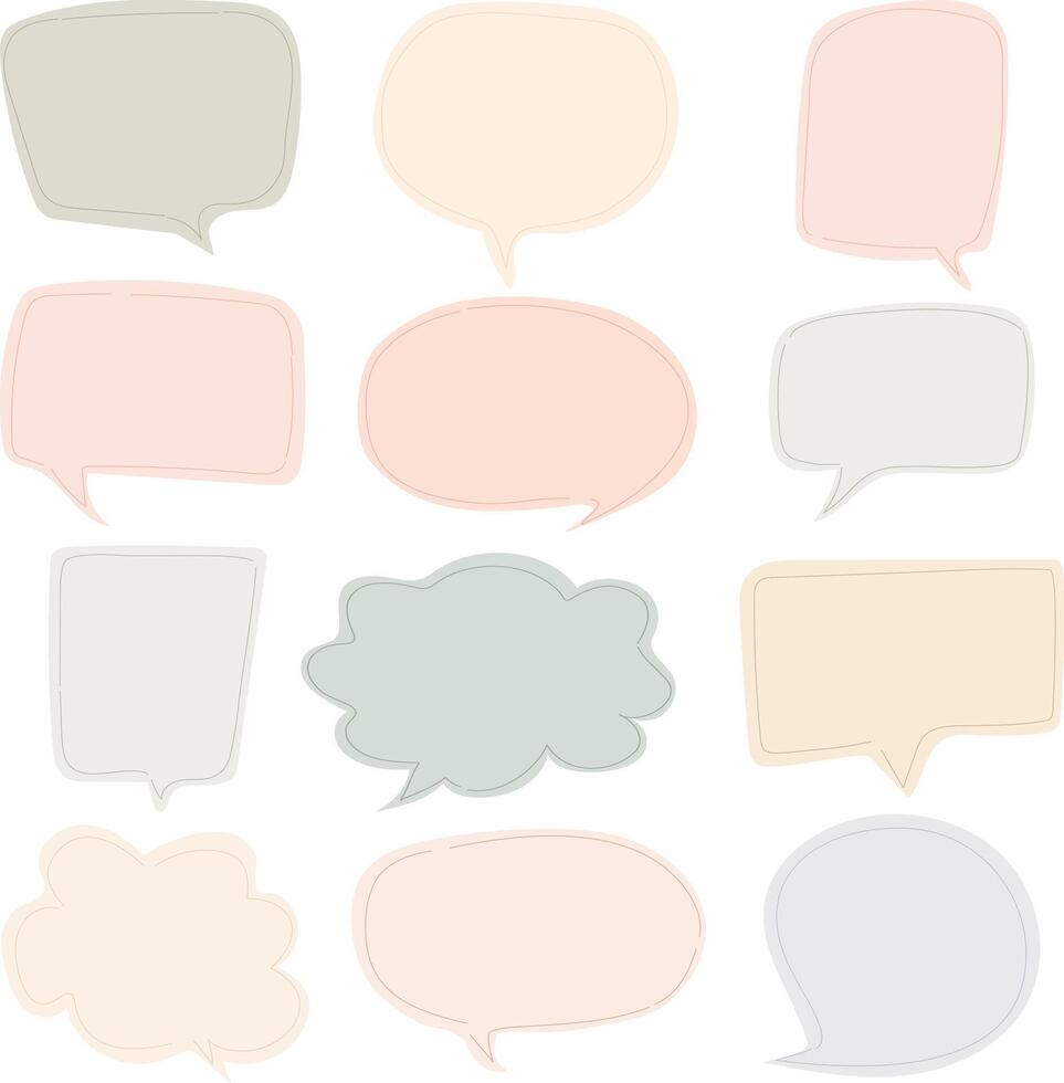 adorable set of doodle speech bubble elements hand drawn vector illustration for invitation greeting birthday party celebration wedding card poster banner textile wallpaper paper wrap background