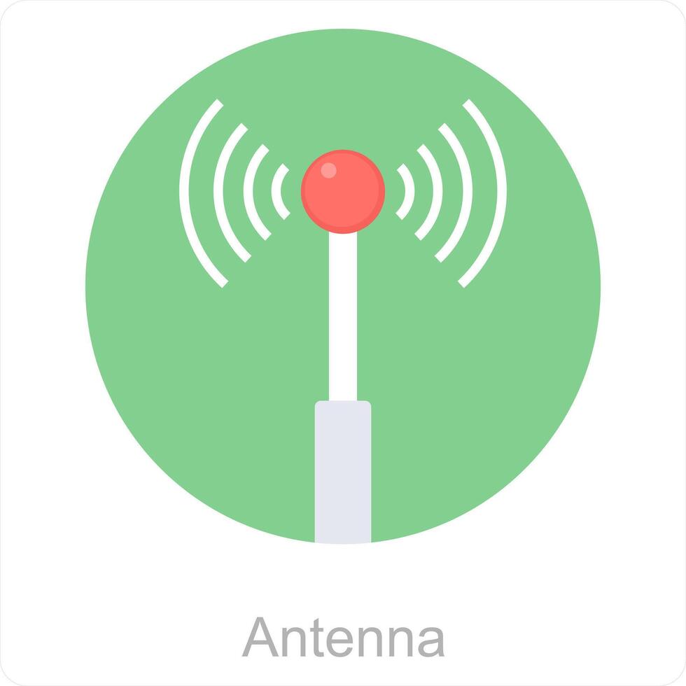 Antenna and satellite icon concept vector