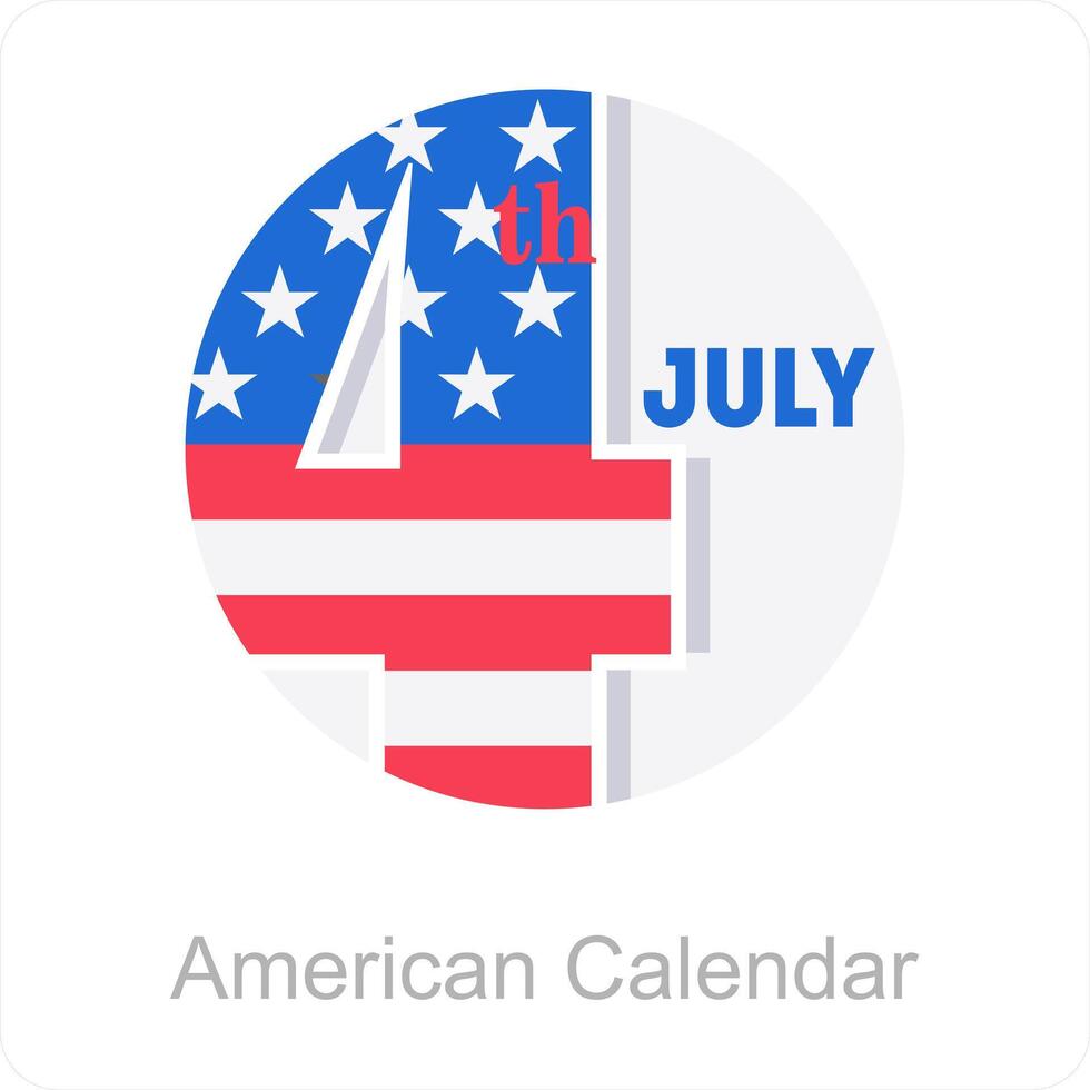 American Calender and calendar icon concept vector