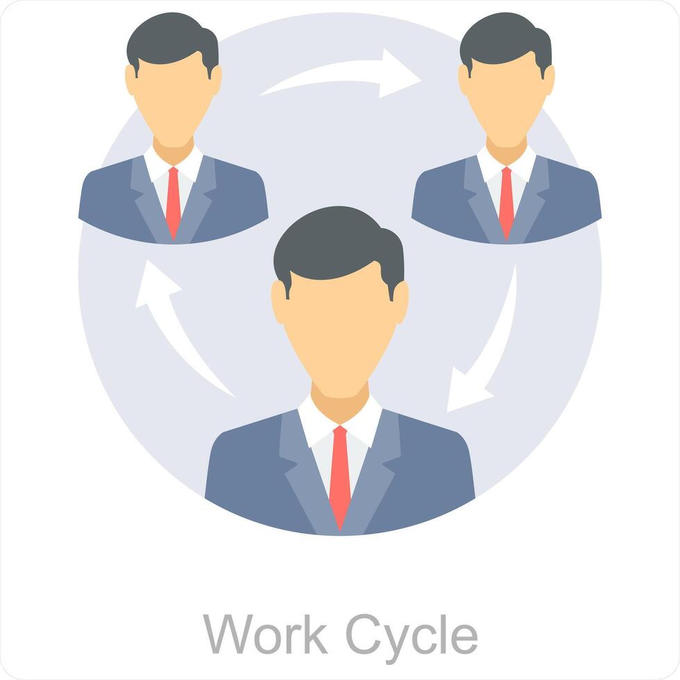 trabajo ciclo y organización icono concepto vector