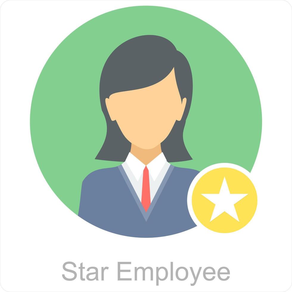 Star Employee and best employee icon concept vector