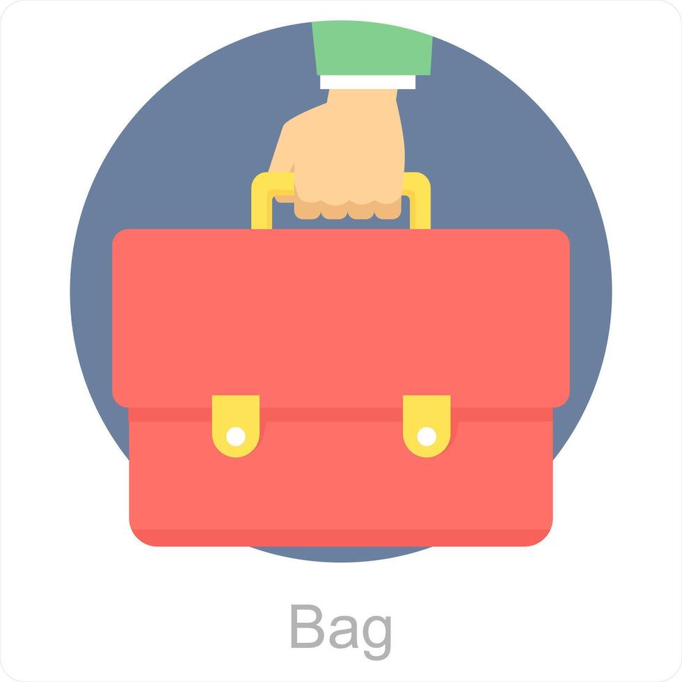 Bag and briefcase icon concept vector