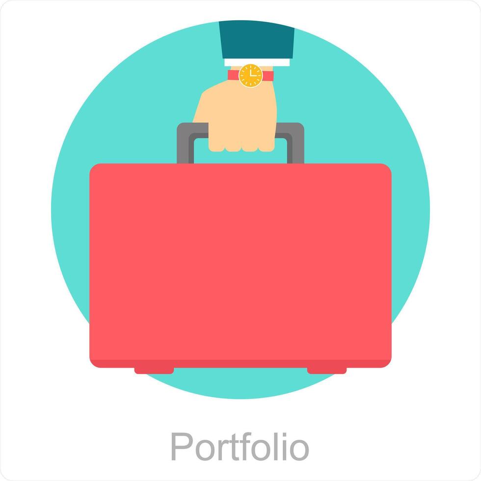 Portfolio and hand icon concept vector