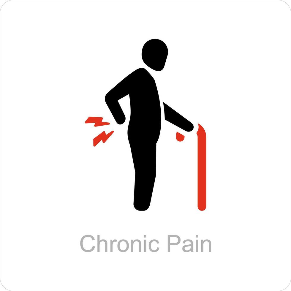 crónico dolor y dolor icono concepto vector