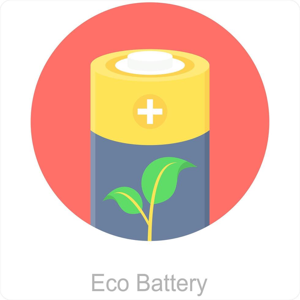 eco batería y energía icono concepto vector