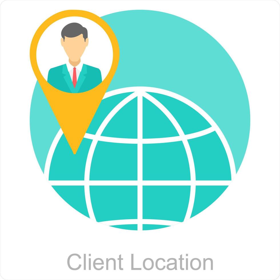 Client Location and business icon concept vector