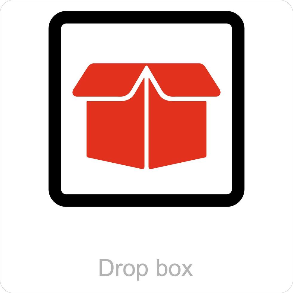 Drop box and logo icon concept vector