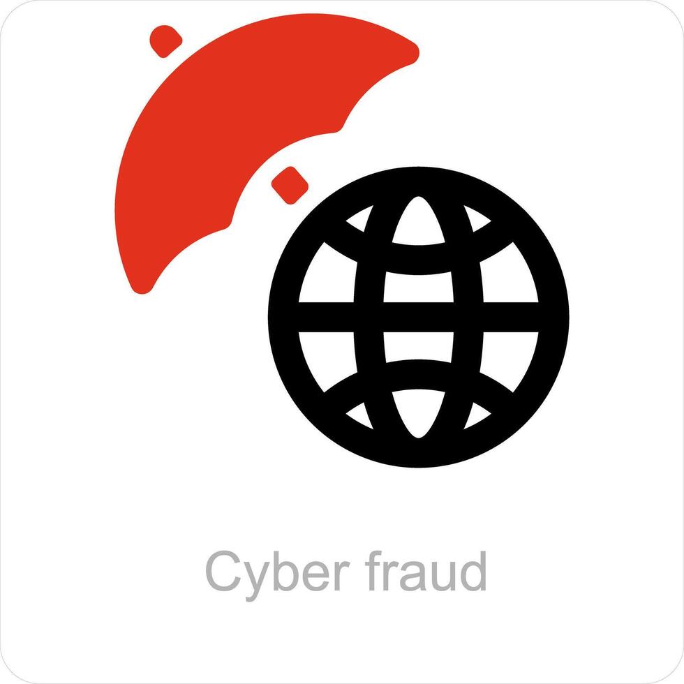 cyber fraud and cyber icon concept vector