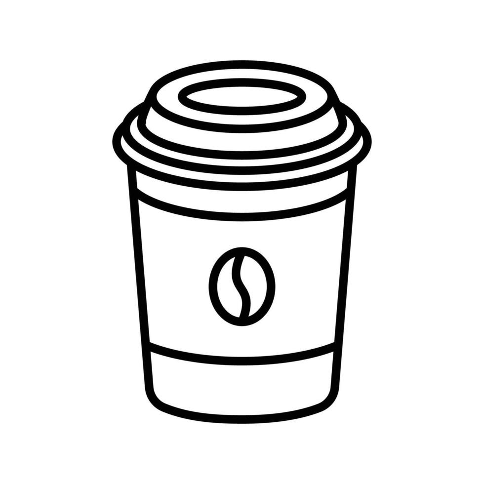 disposable paper coffee cup icon vector design template