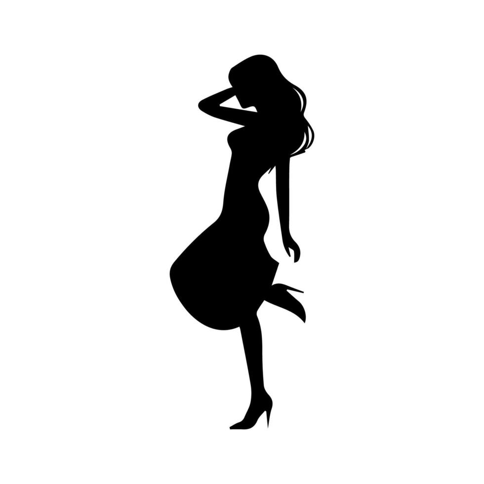 Vector silhouettes of business lady