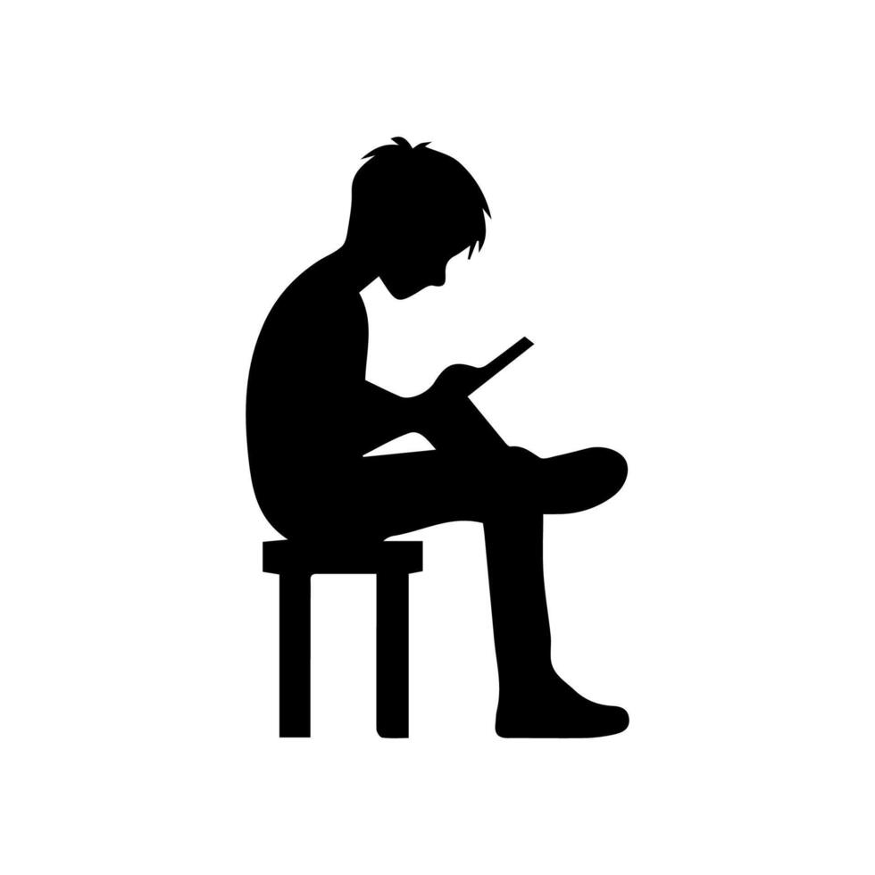 Alone boy sad Silhouette of Very sad man Free Vector