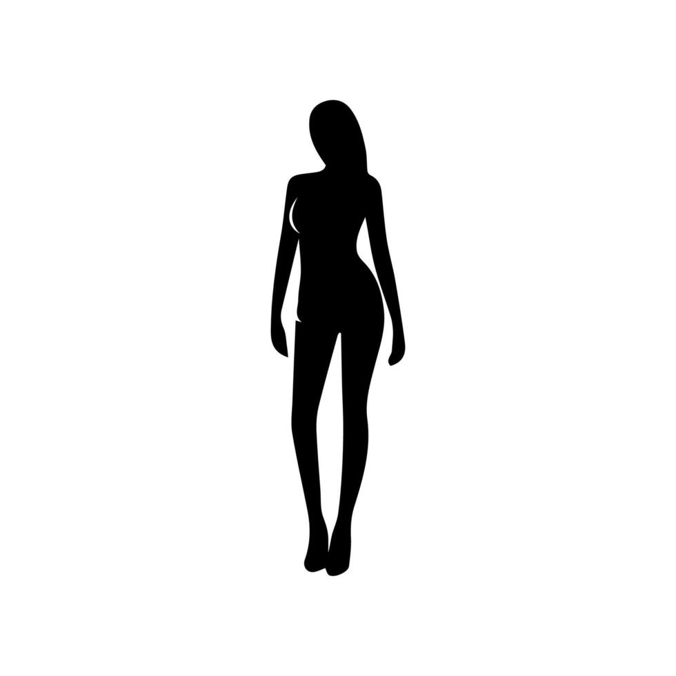 Vector silhouettes of business lady