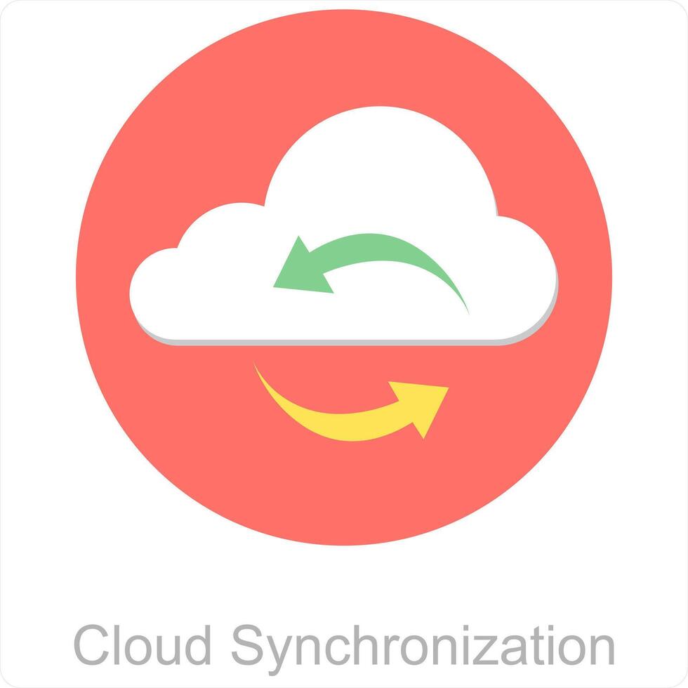 Cloud Synchronization and cloud icon concept vector