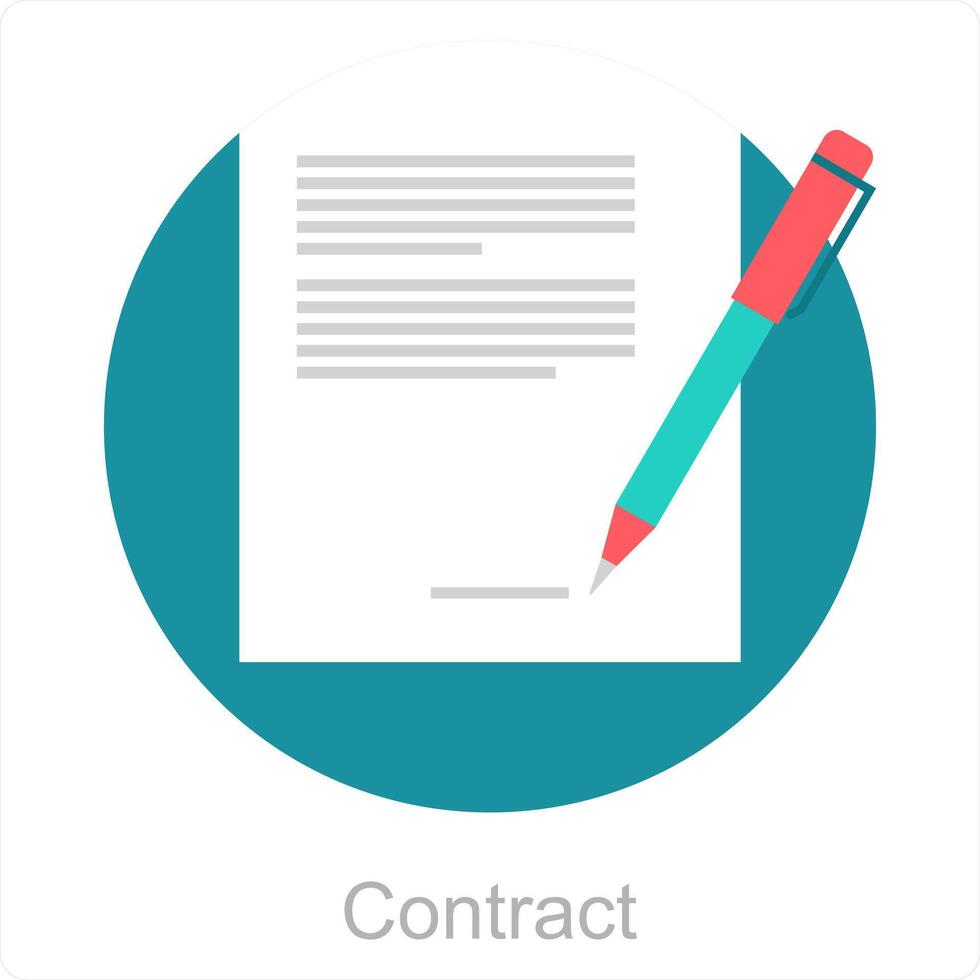 Contract and paper icon concept vector