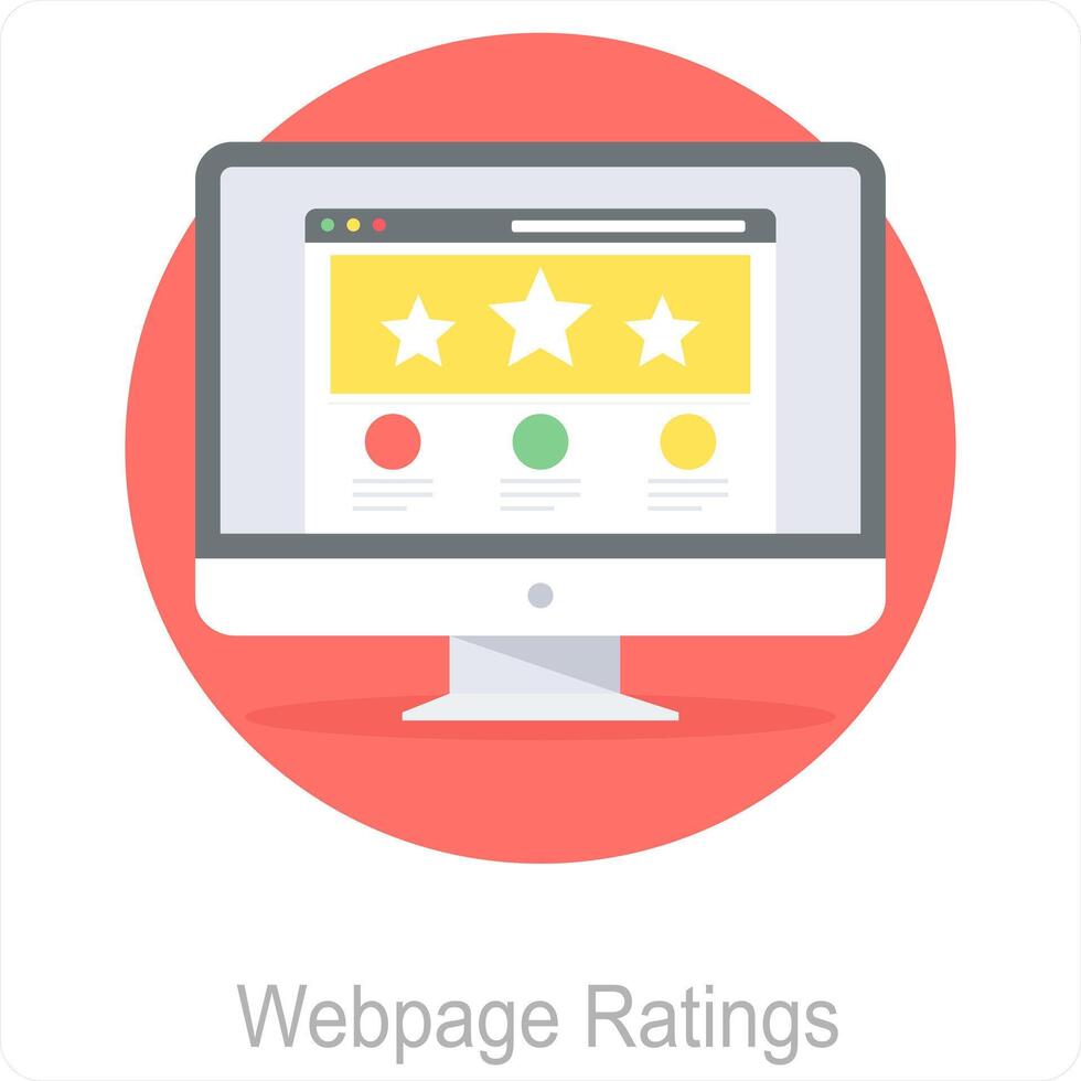 Webpage Ratings and webite icon concept vector
