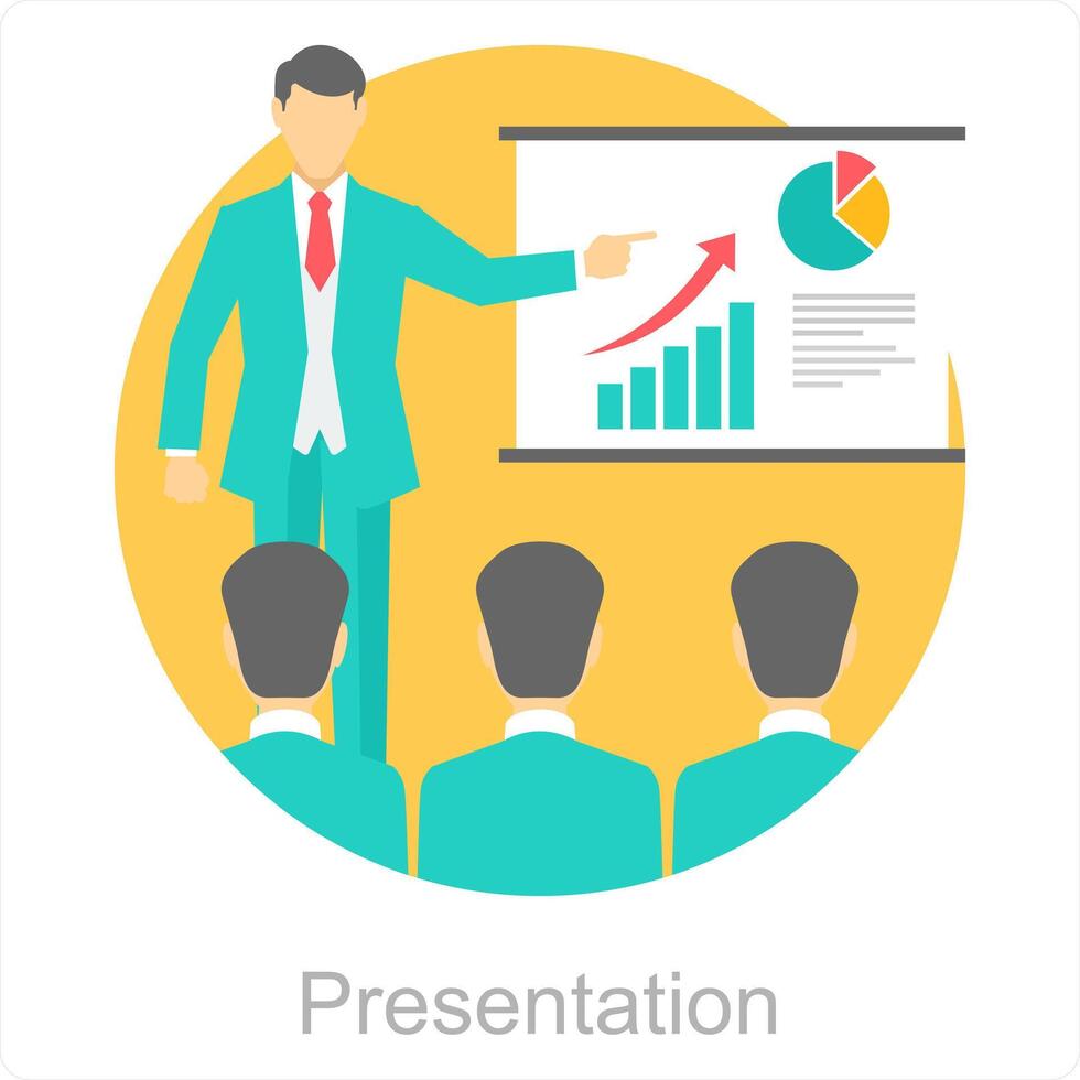 Presentation and chart icon concept vector