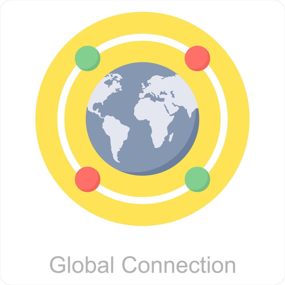 Global Connection and connection icon concept vector