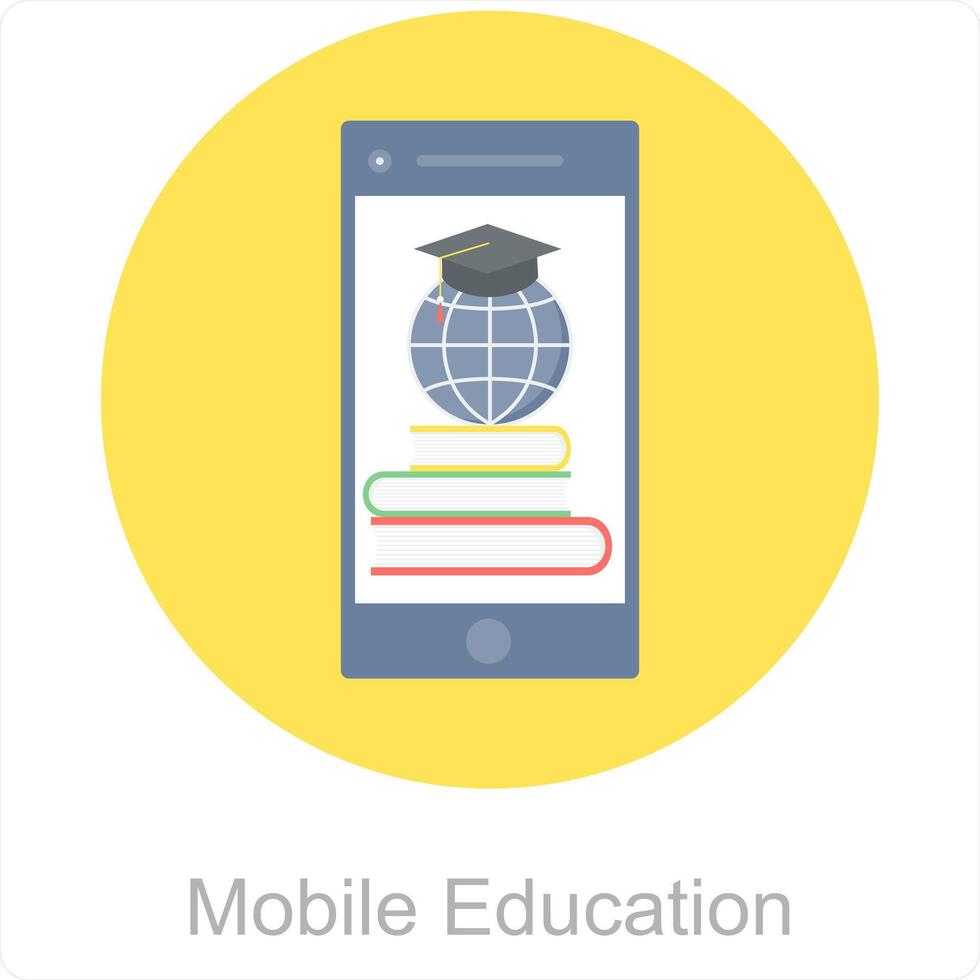 Mobile Education and mobile icon concept vector