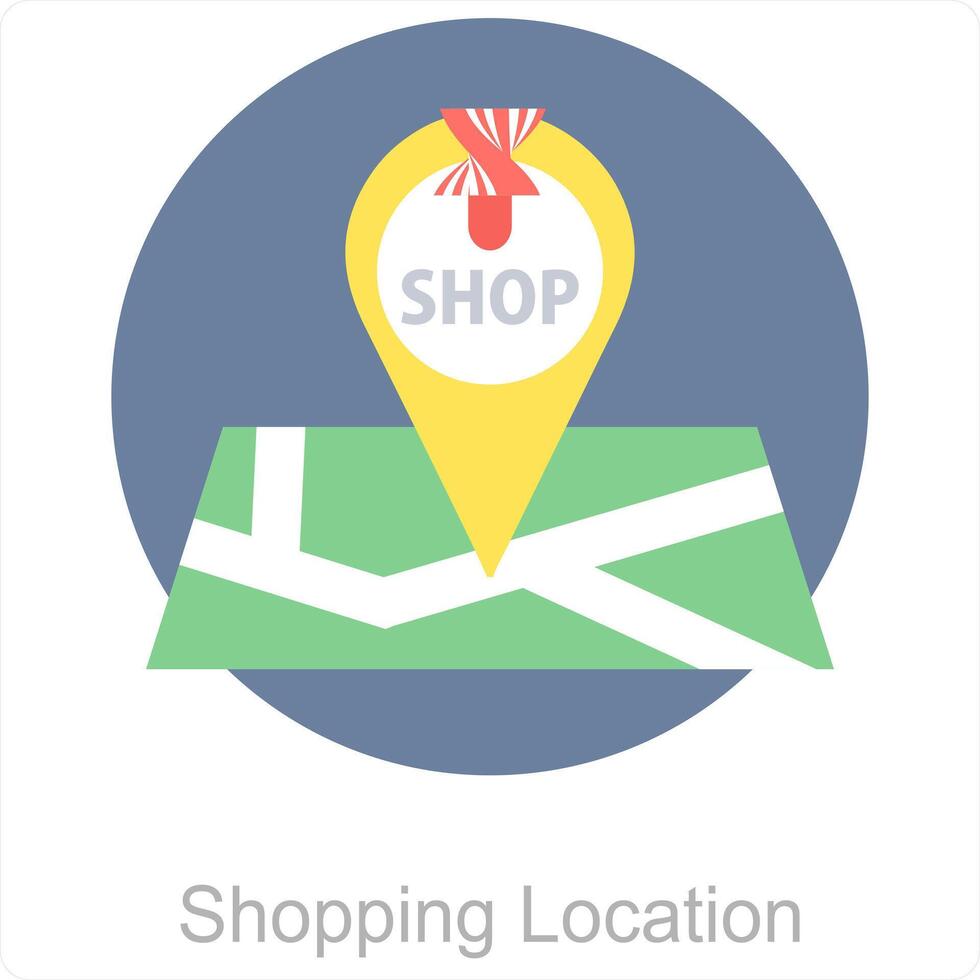 Shopping Location and store icon concept vector