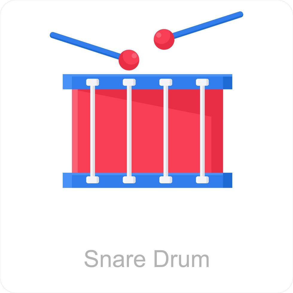 Snare Drum and drum icon concept vector