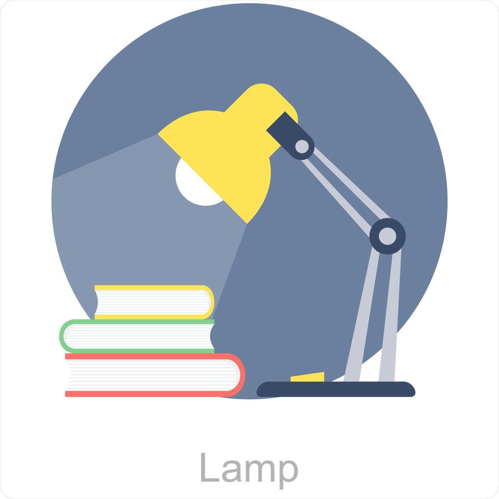 lámpara y estudiar icono concepto vector