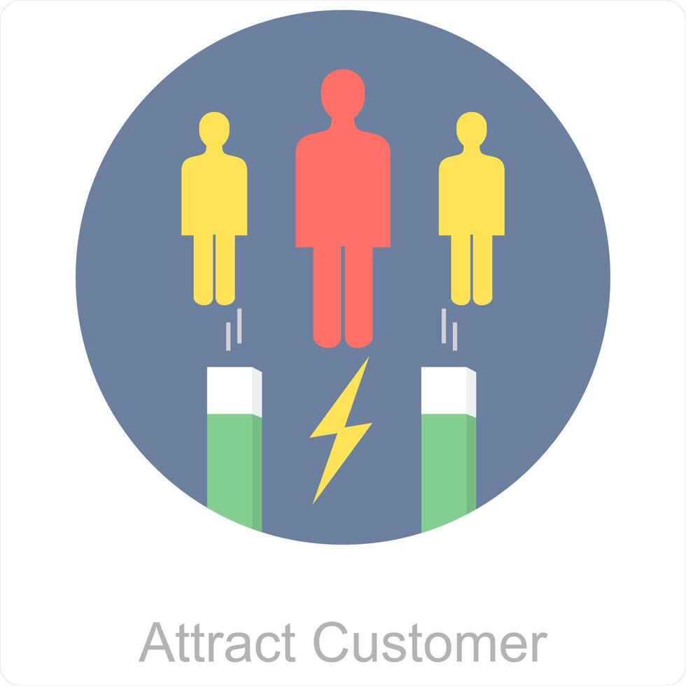 Attract Customer and attract icon concept vector