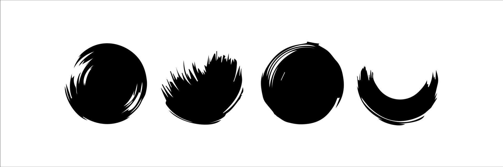 Vector set of grunge circle brush