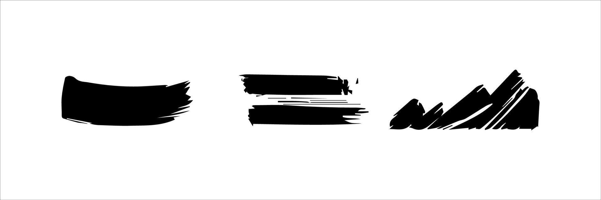 Brush strokes. Vector paintbrush, brush strokes templates. Grunge design elements. Long text boxes. Dirty distress texture banners. Grungy painted