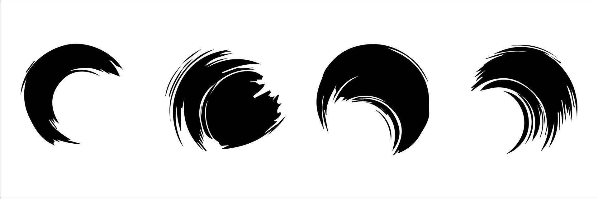 Vector set of grunge circle brush