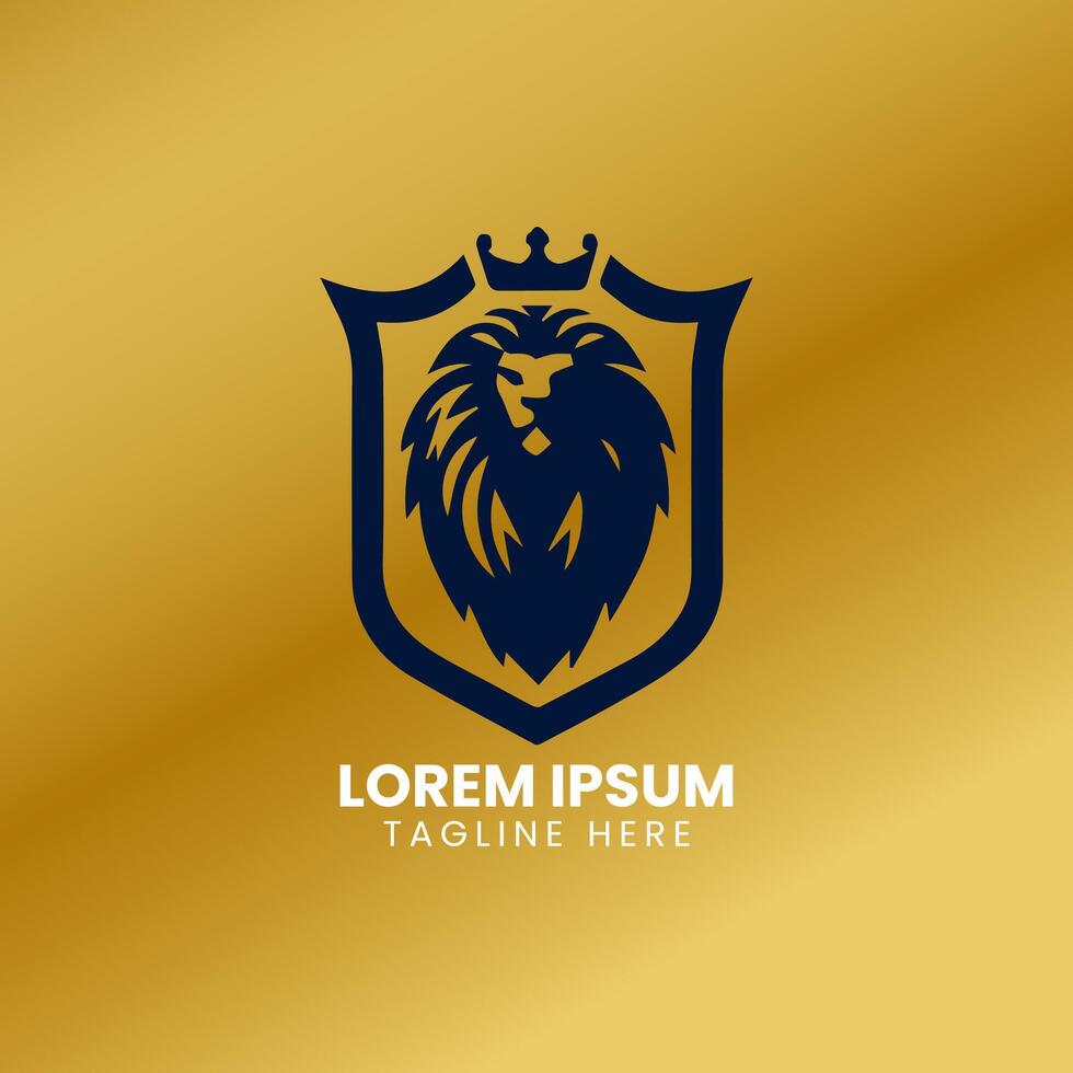 Lion Gold logo design vector template
