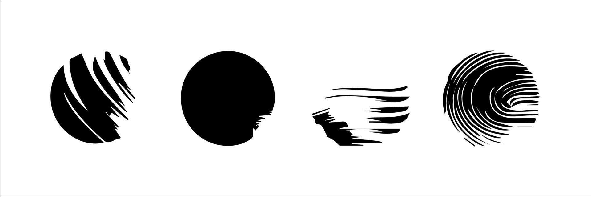 Vector set of grunge circle brush