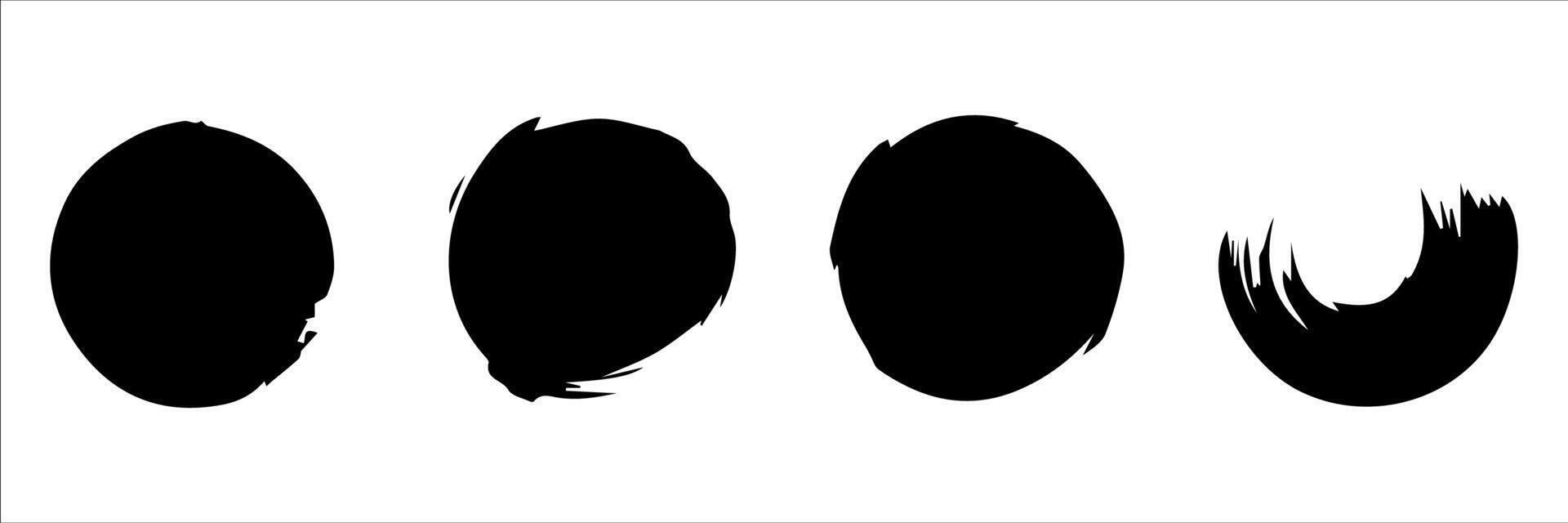 Vector set of grunge circle brush