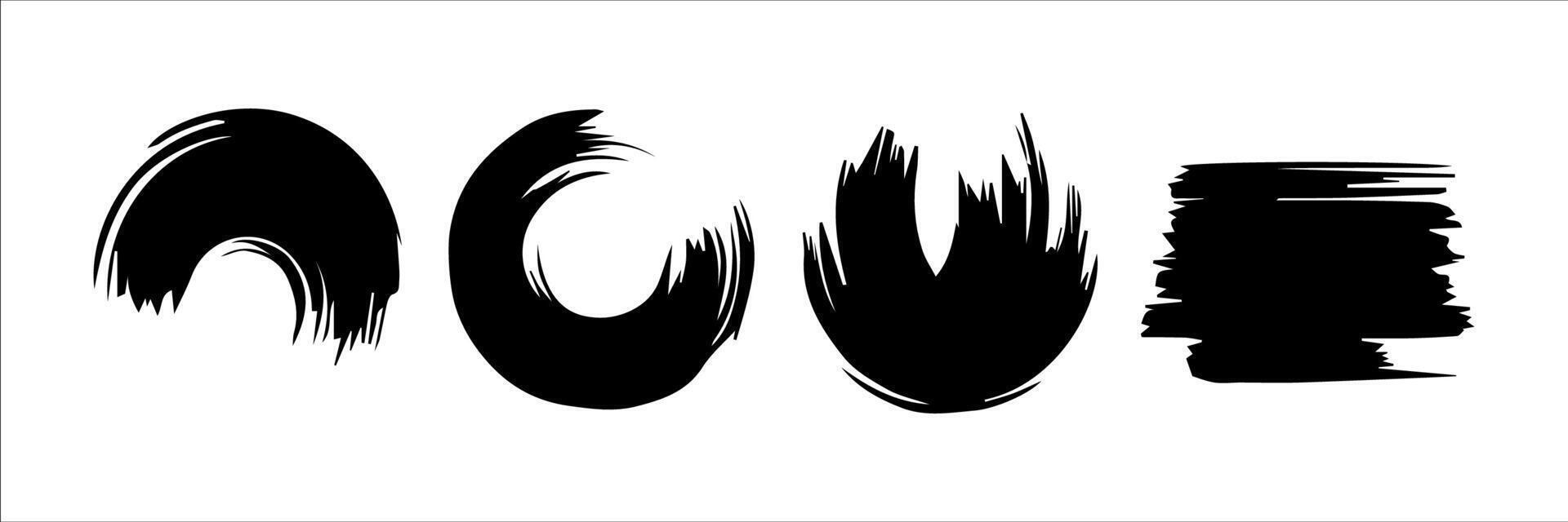 Vector set of grunge circle brush