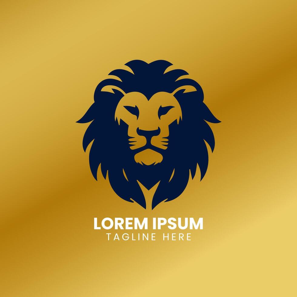 león oro logo diseño vector modelo