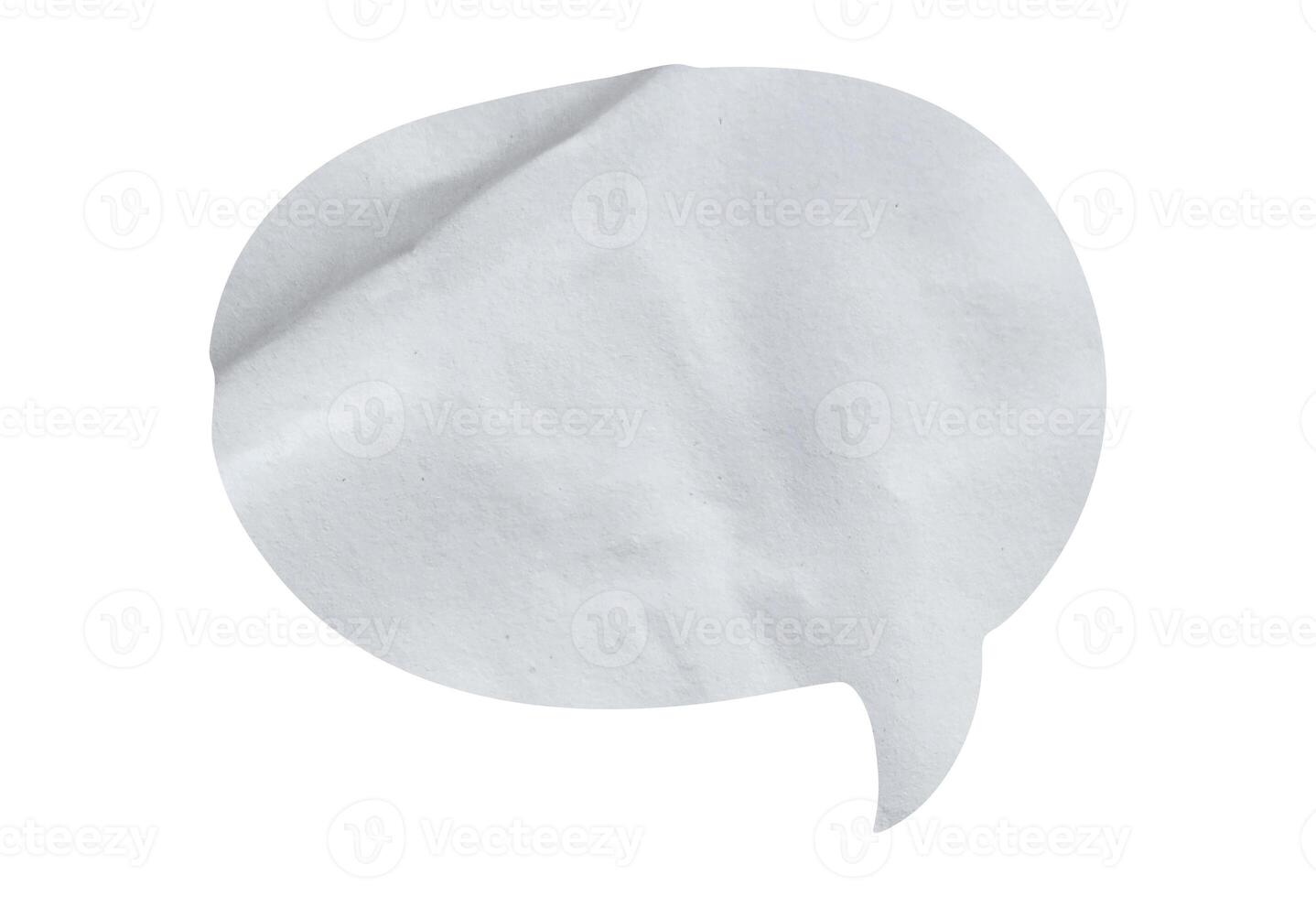 Bubble speech shape in white paper texture photo